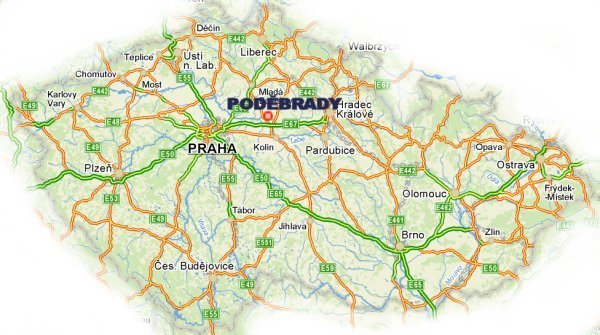 Mapa - Luhačovice v ČR